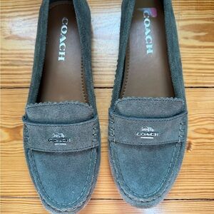 Coach Women's Gray Suede Flats